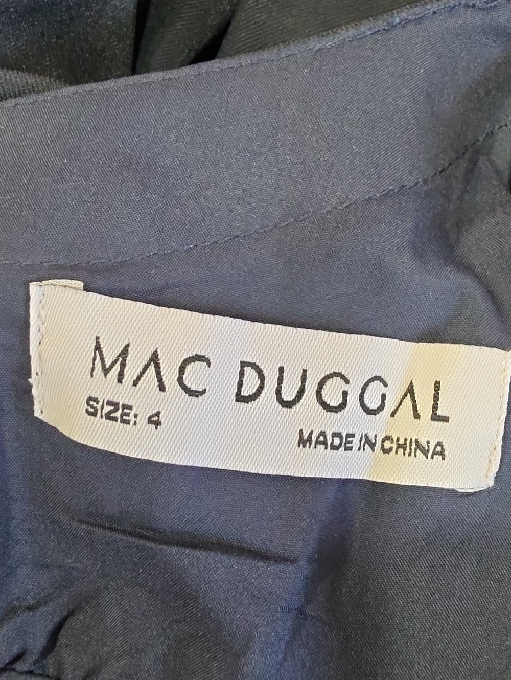 Mac Duggal NWT Navy Blue Short Flutter Sleeve Crepe Maxi Dress Size 4 #20962 - Picture 11 of 11